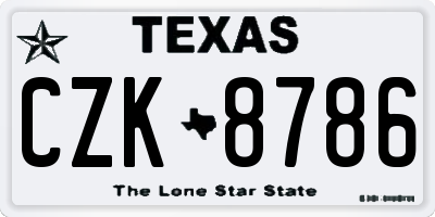 TX license plate CZK8786