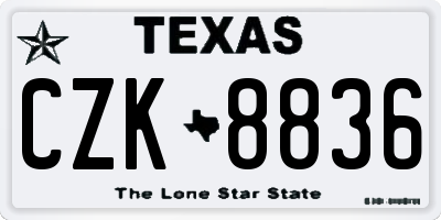 TX license plate CZK8836