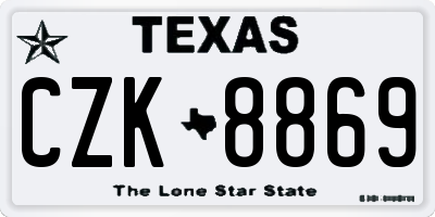TX license plate CZK8869