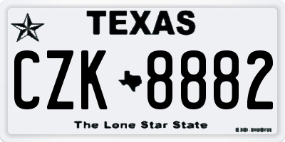 TX license plate CZK8882