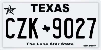 TX license plate CZK9027