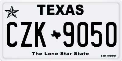TX license plate CZK9050