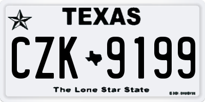 TX license plate CZK9199