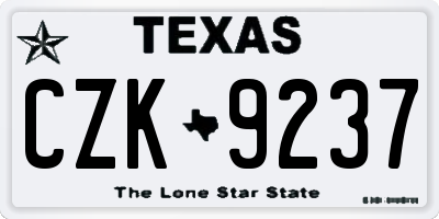 TX license plate CZK9237