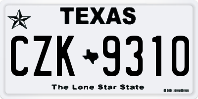 TX license plate CZK9310