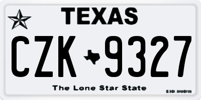 TX license plate CZK9327