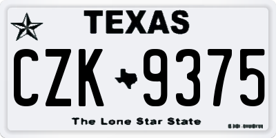 TX license plate CZK9375
