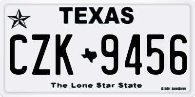 TX license plate CZK9456