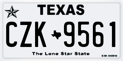 TX license plate CZK9561