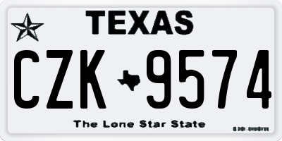 TX license plate CZK9574