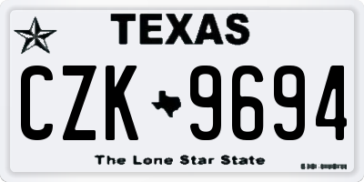 TX license plate CZK9694
