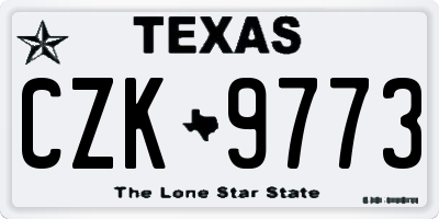 TX license plate CZK9773