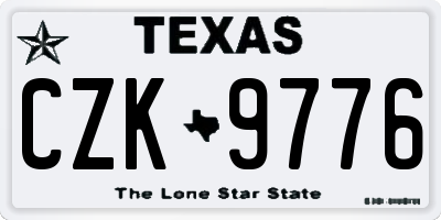 TX license plate CZK9776