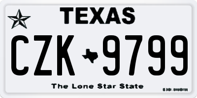 TX license plate CZK9799