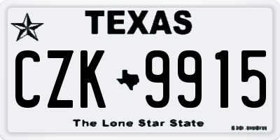 TX license plate CZK9915