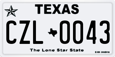 TX license plate CZL0043