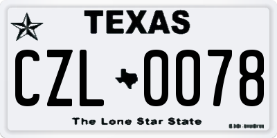 TX license plate CZL0078