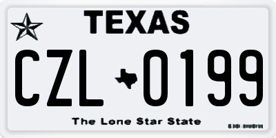 TX license plate CZL0199