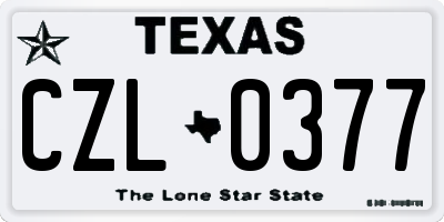 TX license plate CZL0377