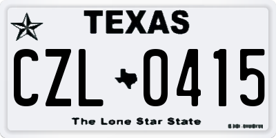 TX license plate CZL0415