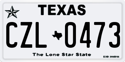 TX license plate CZL0473