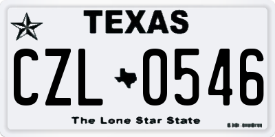 TX license plate CZL0546