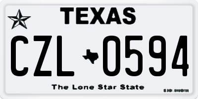 TX license plate CZL0594