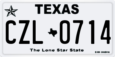 TX license plate CZL0714