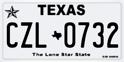 TX license plate CZL0732