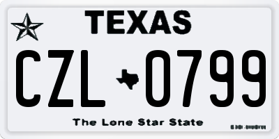 TX license plate CZL0799