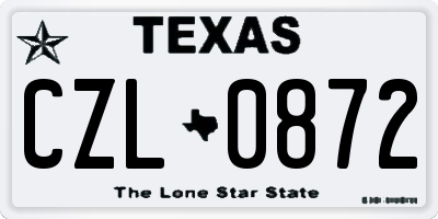 TX license plate CZL0872