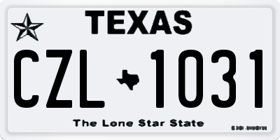 TX license plate CZL1031