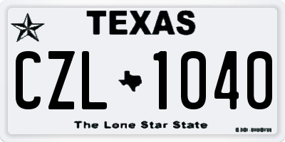 TX license plate CZL1040