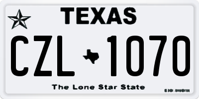 TX license plate CZL1070