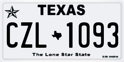 TX license plate CZL1093