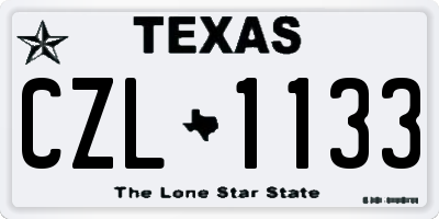 TX license plate CZL1133