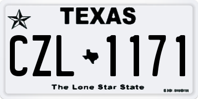 TX license plate CZL1171
