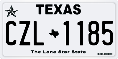 TX license plate CZL1185