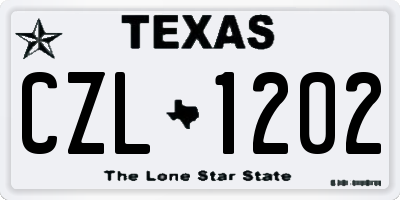 TX license plate CZL1202