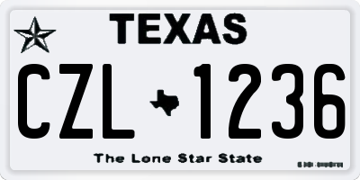 TX license plate CZL1236