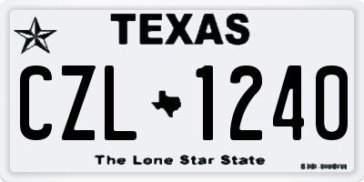 TX license plate CZL1240