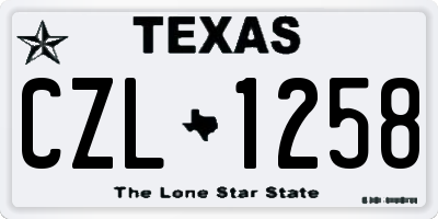 TX license plate CZL1258