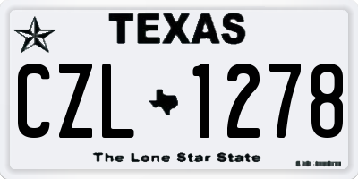 TX license plate CZL1278