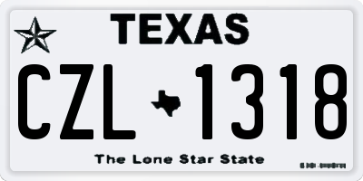 TX license plate CZL1318