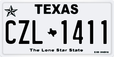 TX license plate CZL1411