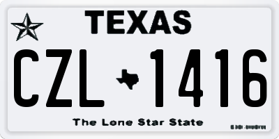 TX license plate CZL1416