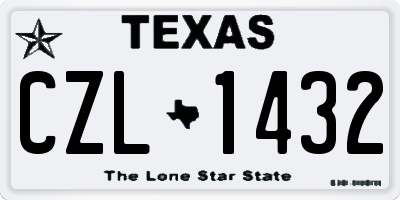 TX license plate CZL1432