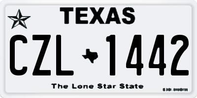 TX license plate CZL1442