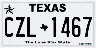 TX license plate CZL1467