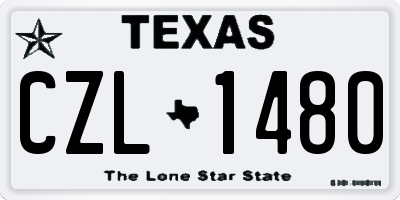 TX license plate CZL1480